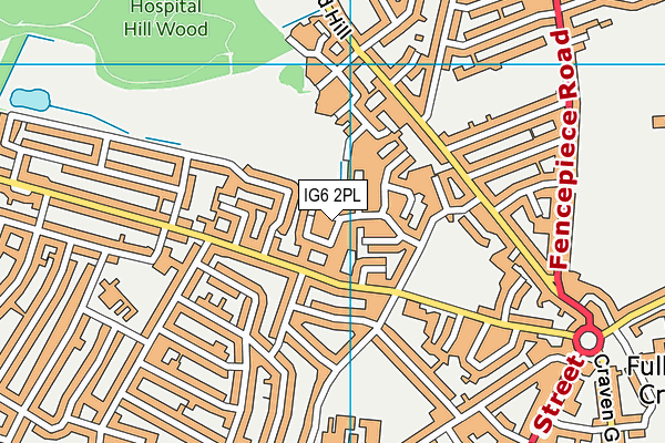 IG6 2PL map - OS VectorMap District (Ordnance Survey)