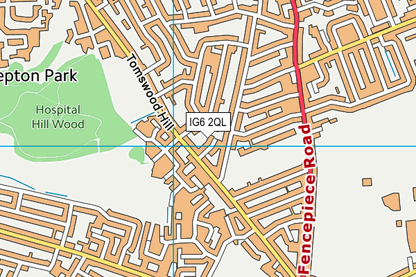 IG6 2QL map - OS VectorMap District (Ordnance Survey)