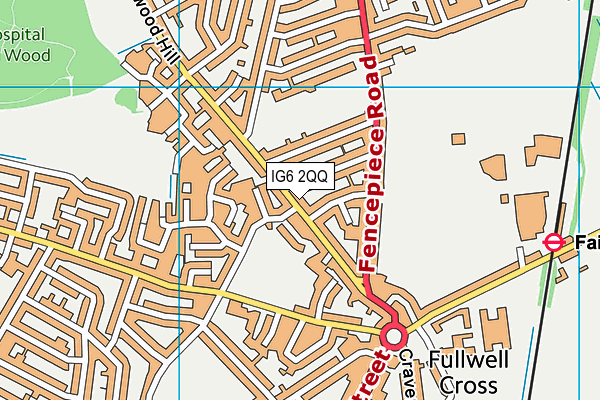 IG6 2QQ map - OS VectorMap District (Ordnance Survey)
