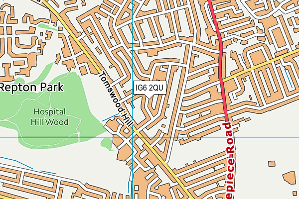 IG6 2QU map - OS VectorMap District (Ordnance Survey)