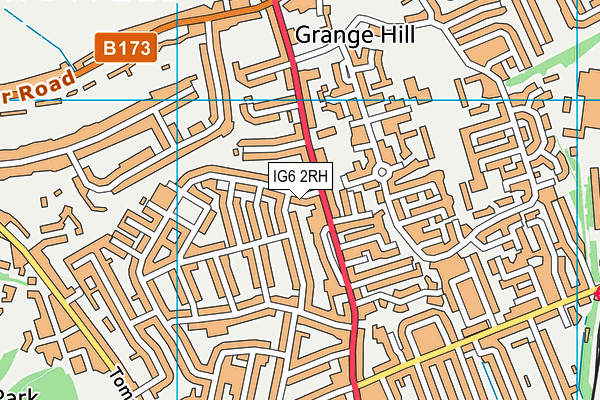 IG6 2RH map - OS VectorMap District (Ordnance Survey)