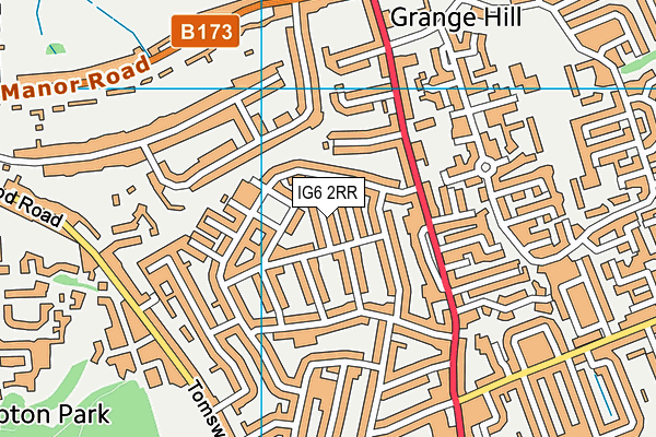 IG6 2RR map - OS VectorMap District (Ordnance Survey)