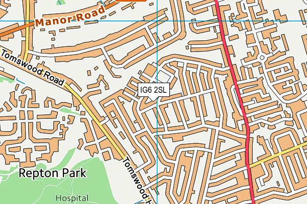 IG6 2SL map - OS VectorMap District (Ordnance Survey)