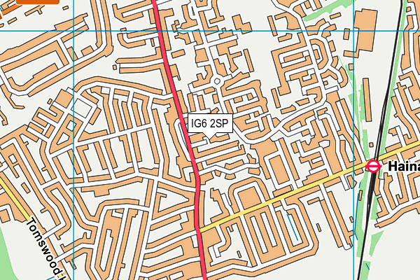 IG6 2SP map - OS VectorMap District (Ordnance Survey)