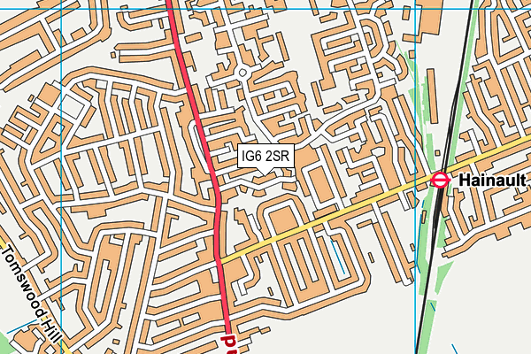 IG6 2SR map - OS VectorMap District (Ordnance Survey)