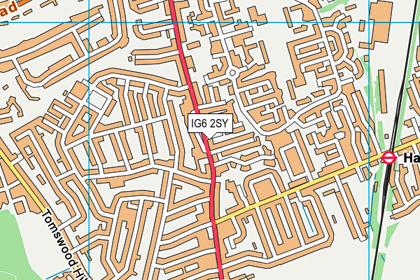 IG6 2SY map - OS VectorMap District (Ordnance Survey)