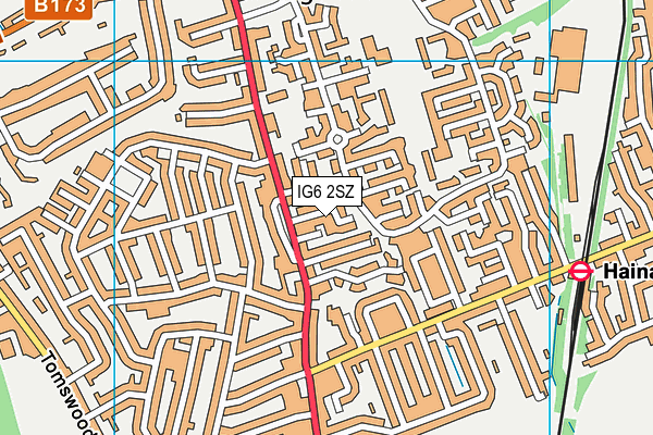 IG6 2SZ map - OS VectorMap District (Ordnance Survey)