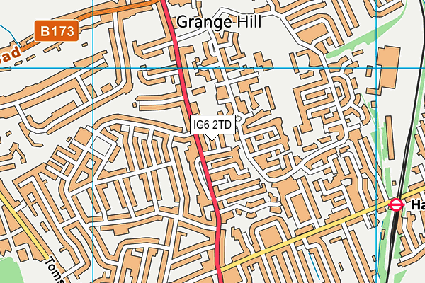 IG6 2TD map - OS VectorMap District (Ordnance Survey)