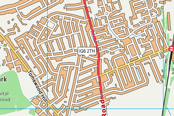 IG6 2TH map - OS VectorMap District (Ordnance Survey)