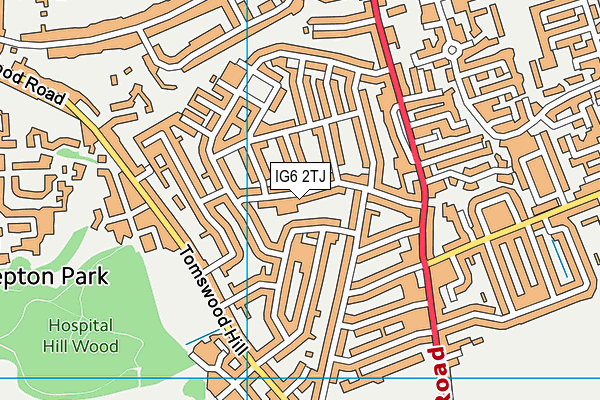 IG6 2TJ map - OS VectorMap District (Ordnance Survey)