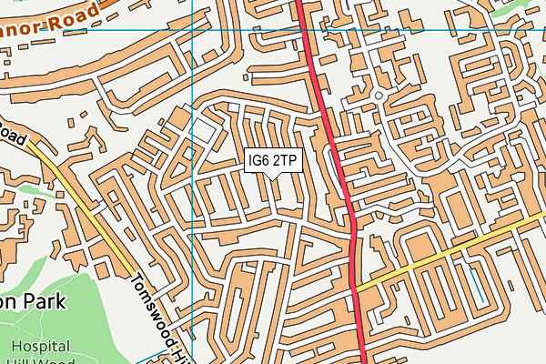 IG6 2TP map - OS VectorMap District (Ordnance Survey)