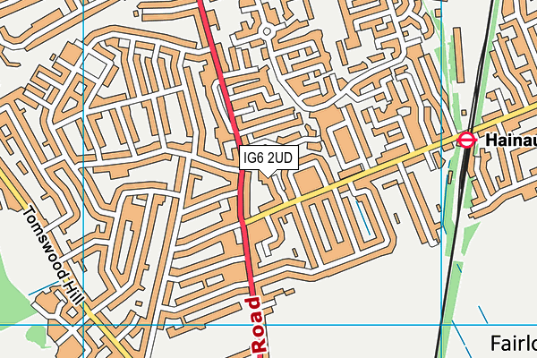 IG6 2UD map - OS VectorMap District (Ordnance Survey)