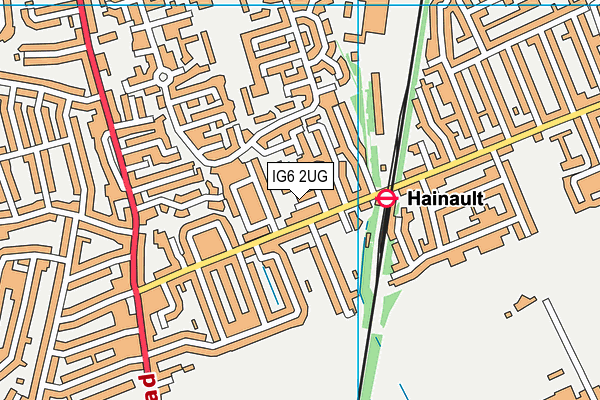 IG6 2UG map - OS VectorMap District (Ordnance Survey)