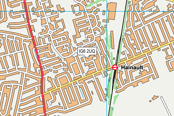 IG6 2UQ map - OS VectorMap District (Ordnance Survey)