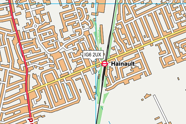 IG6 2UX map - OS VectorMap District (Ordnance Survey)