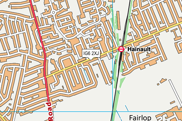 IG6 2XJ map - OS VectorMap District (Ordnance Survey)