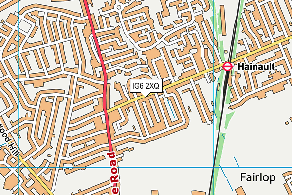 IG6 2XQ map - OS VectorMap District (Ordnance Survey)