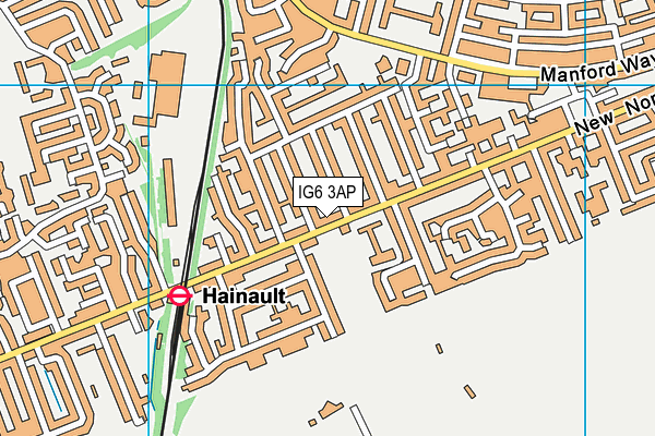 IG6 3AP map - OS VectorMap District (Ordnance Survey)