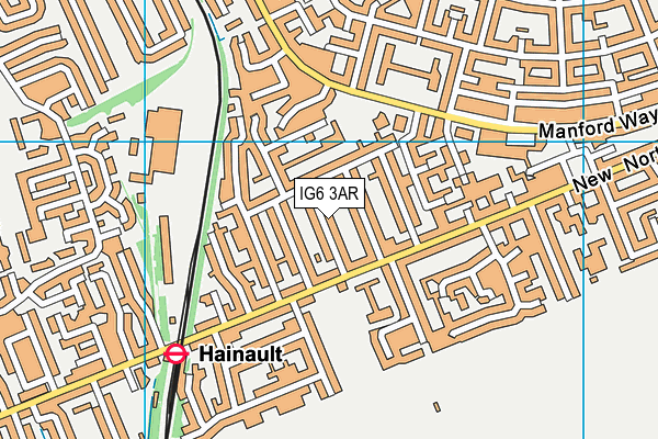 IG6 3AR map - OS VectorMap District (Ordnance Survey)