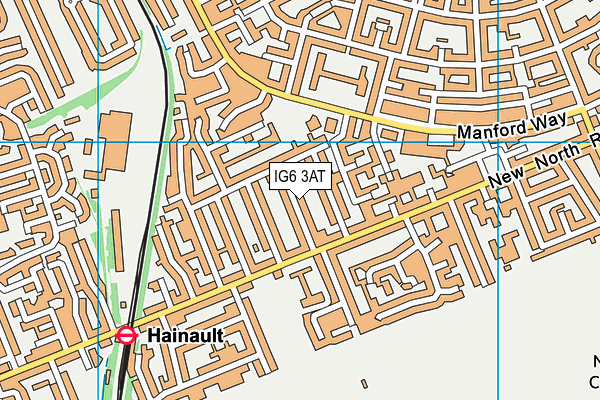 IG6 3AT map - OS VectorMap District (Ordnance Survey)