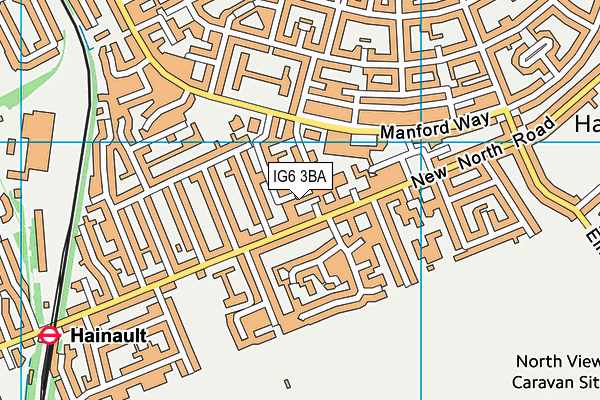 IG6 3BA map - OS VectorMap District (Ordnance Survey)