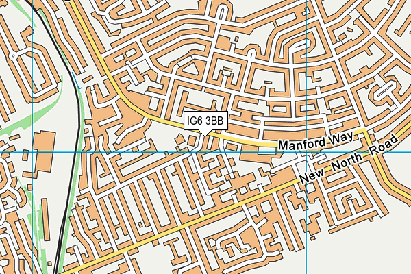 IG6 3BB map - OS VectorMap District (Ordnance Survey)