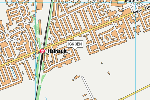 IG6 3BN map - OS VectorMap District (Ordnance Survey)
