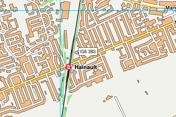 IG6 3BS map - OS VectorMap District (Ordnance Survey)