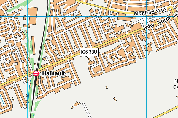 IG6 3BU map - OS VectorMap District (Ordnance Survey)