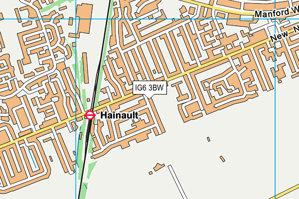 IG6 3BW map - OS VectorMap District (Ordnance Survey)