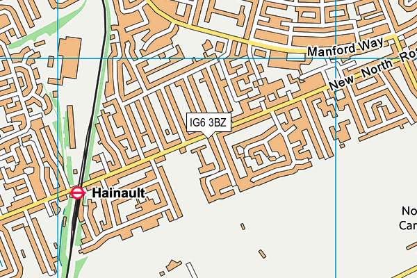 IG6 3BZ map - OS VectorMap District (Ordnance Survey)