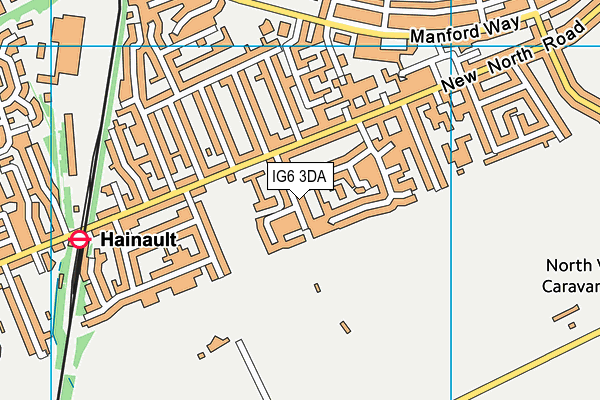 IG6 3DA map - OS VectorMap District (Ordnance Survey)