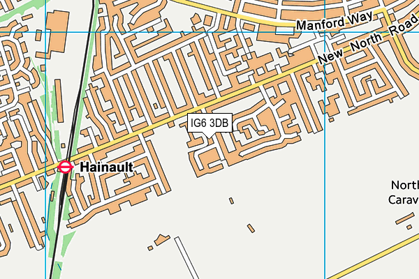 IG6 3DB map - OS VectorMap District (Ordnance Survey)