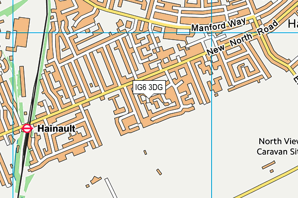 IG6 3DG map - OS VectorMap District (Ordnance Survey)
