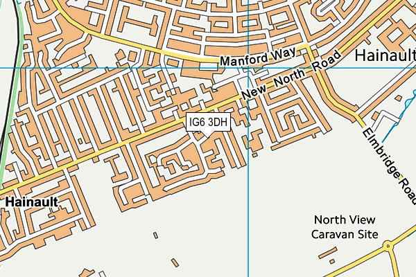 IG6 3DH map - OS VectorMap District (Ordnance Survey)