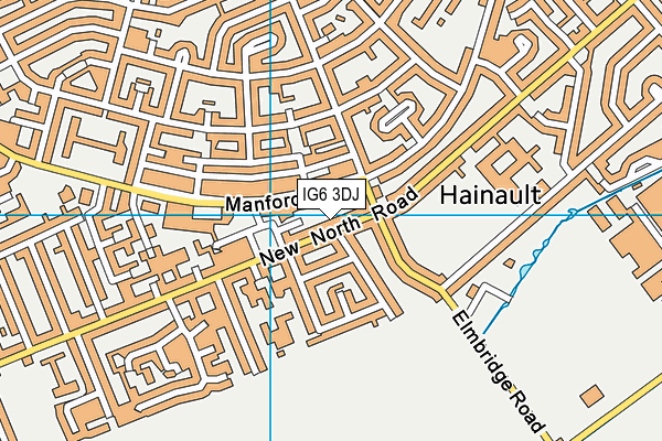 IG6 3DJ map - OS VectorMap District (Ordnance Survey)