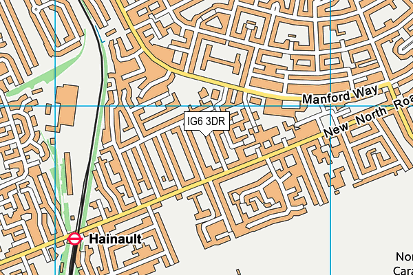 IG6 3DR map - OS VectorMap District (Ordnance Survey)
