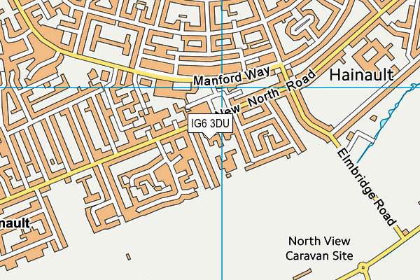 IG6 3DU map - OS VectorMap District (Ordnance Survey)