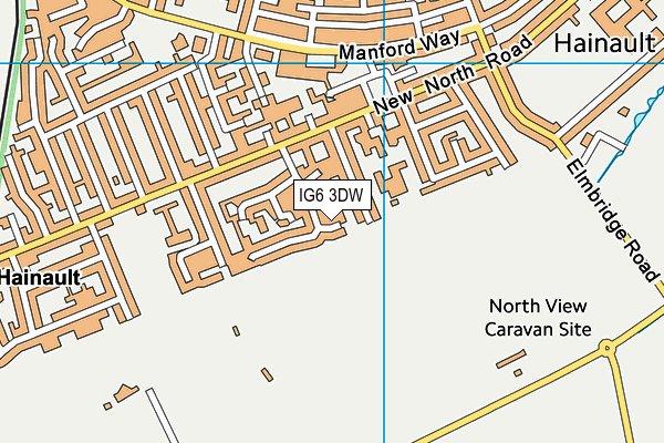 IG6 3DW map - OS VectorMap District (Ordnance Survey)