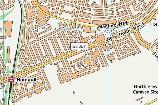 IG6 3DY map - OS VectorMap District (Ordnance Survey)