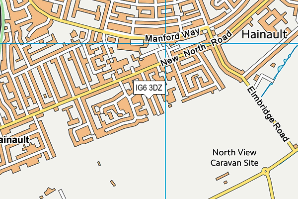 IG6 3DZ map - OS VectorMap District (Ordnance Survey)