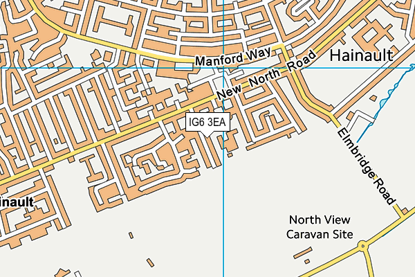 IG6 3EA map - OS VectorMap District (Ordnance Survey)