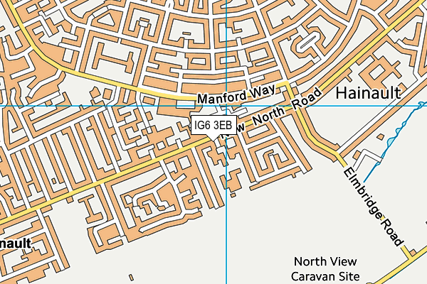 IG6 3EB map - OS VectorMap District (Ordnance Survey)