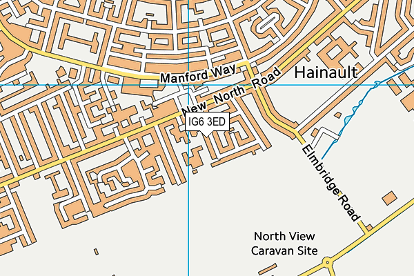 IG6 3ED map - OS VectorMap District (Ordnance Survey)