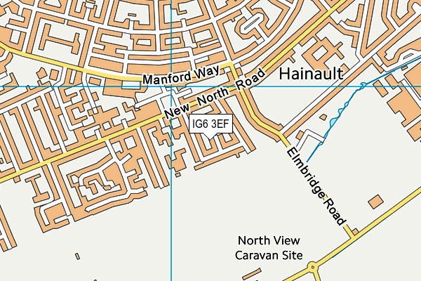 IG6 3EF map - OS VectorMap District (Ordnance Survey)