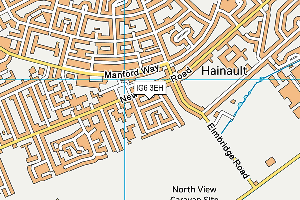 IG6 3EH map - OS VectorMap District (Ordnance Survey)