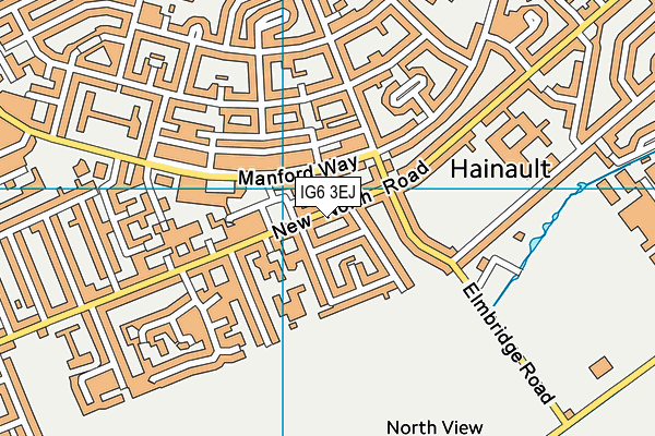 IG6 3EJ map - OS VectorMap District (Ordnance Survey)
