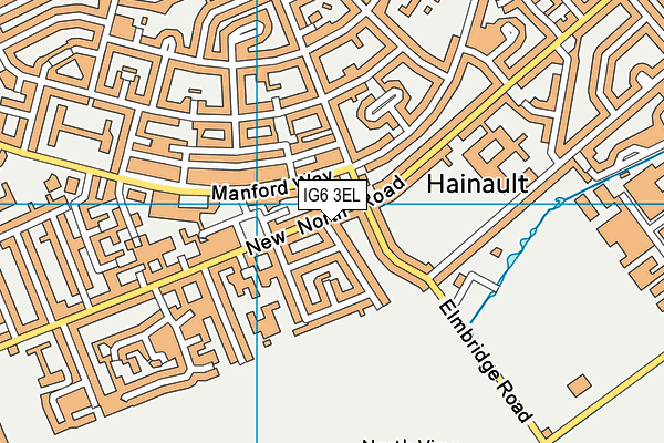 IG6 3EL map - OS VectorMap District (Ordnance Survey)