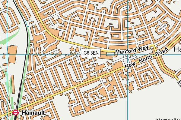 IG6 3EN map - OS VectorMap District (Ordnance Survey)