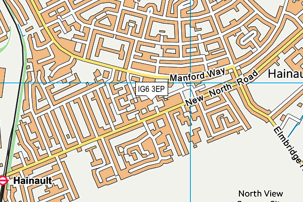IG6 3EP map - OS VectorMap District (Ordnance Survey)
